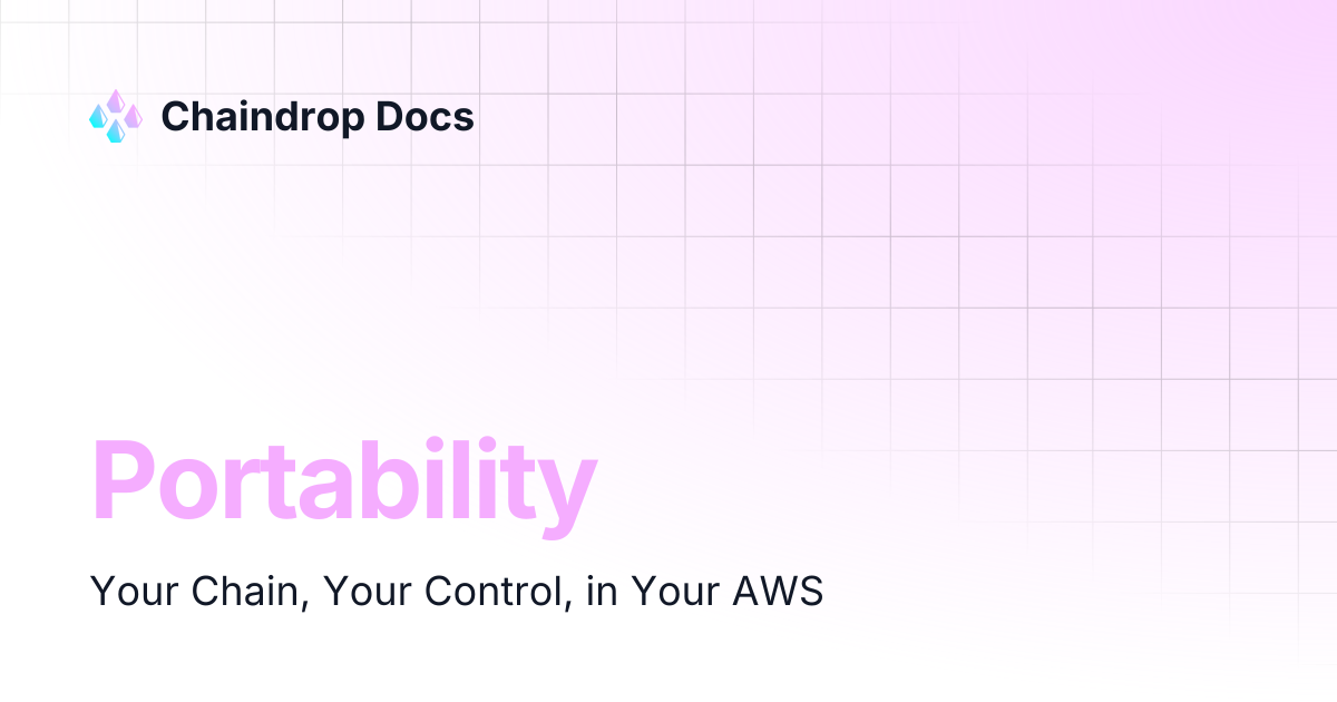 Portability | Chaindrop Docs